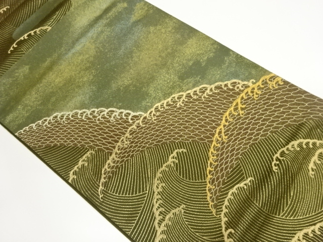 JAPANESE FUKURO OBI / WOVEN ROUGH WAVE